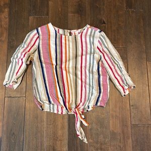 ✅Super cute striped tie top! Good condition